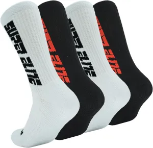 4Pairs Elite Basketball Socks Cushion Athletic Crew Socks Thick Performance Sport Soccer Towel Socks 7-12