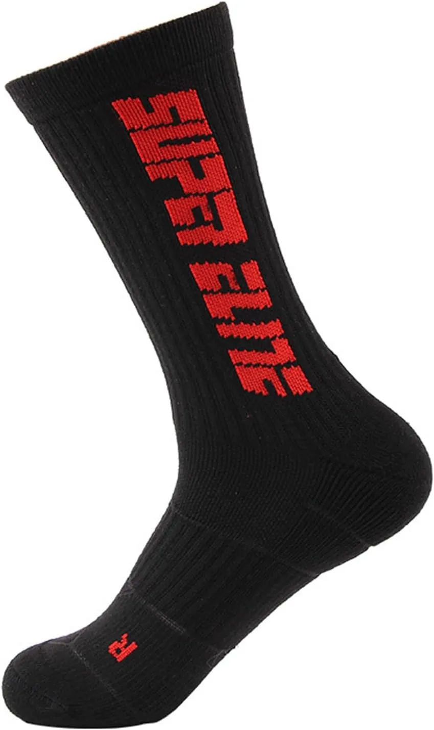 4Pairs Elite Basketball Socks Cushion Athletic Crew Socks Thick Performance Sport Soccer Towel Socks 7-12