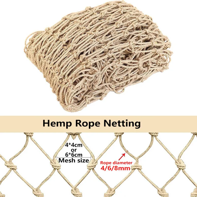 LINEVI Hemp Net Garden Plant Support Net Protection Net