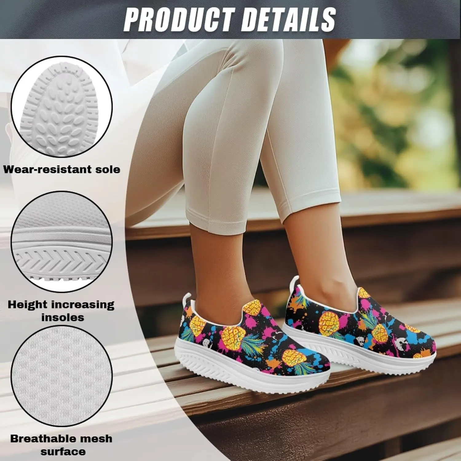 Women Slip-on Platform Loafers Casual Comfortable Loafer Shoes Slip Resistant Walking Sneaker